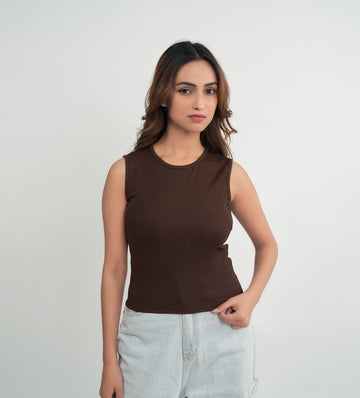 Tanks & Tops Crop Top Essentials brown Tank top