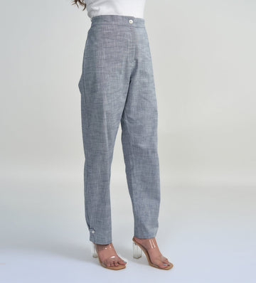 Trackpants STRAIGHT FIT TRACKPANTS Indigo Straight Pants with Button