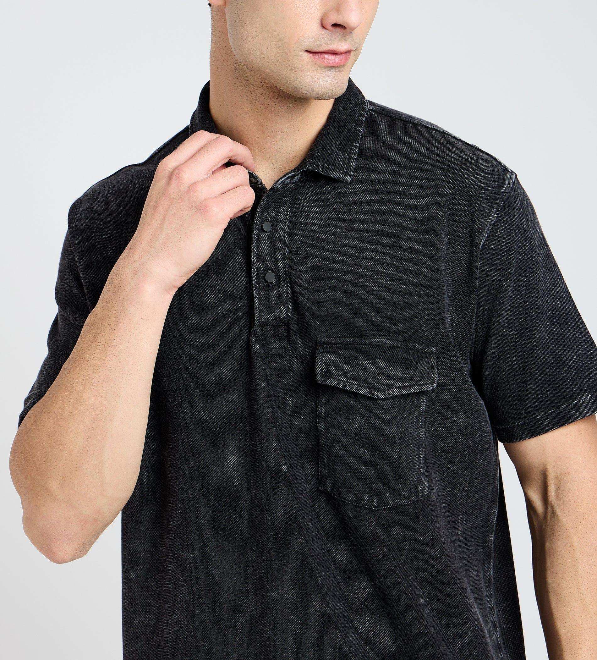 999 Polo T-Shirt Dark Delight Acid Wash Polo T-Shirt
