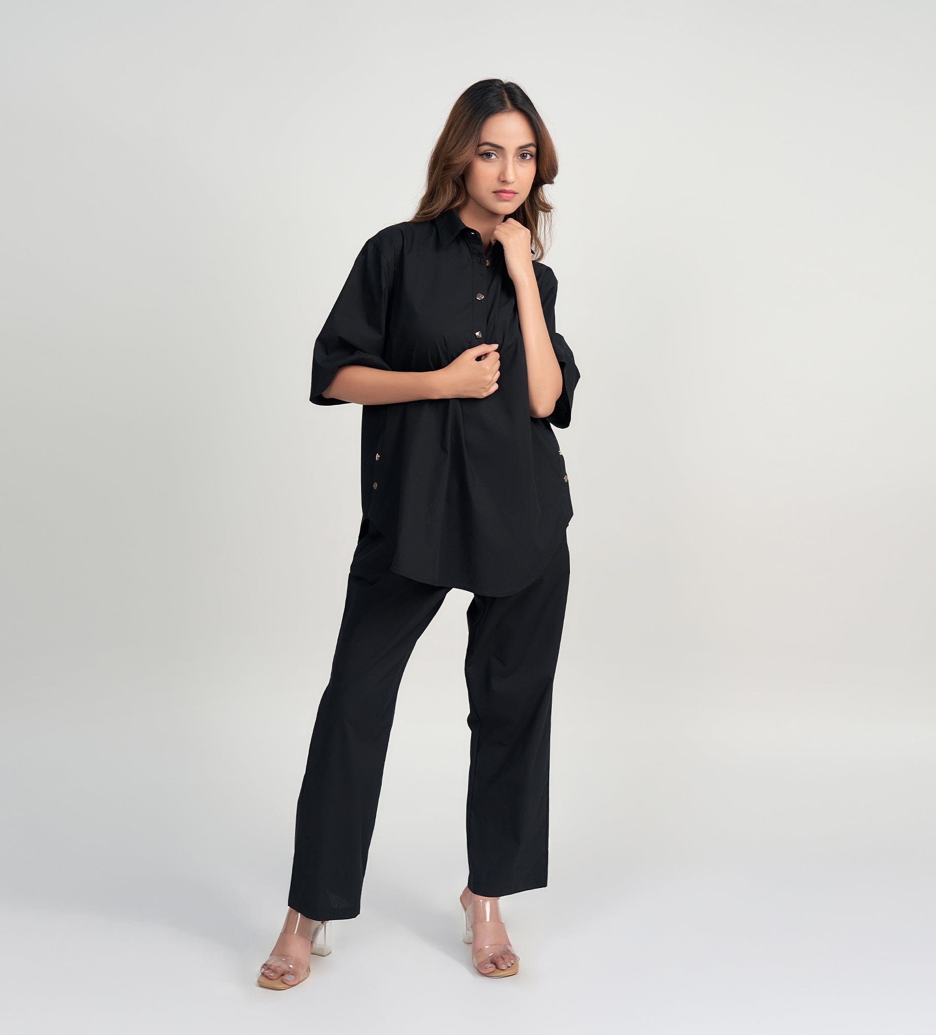 Co-ords Co-Ords Minimalist Black Woven co-ord