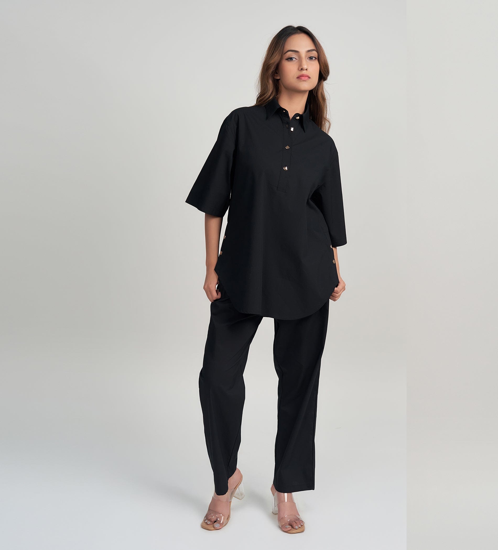 Co-ords Co-Ords Minimalist Black Woven co-ord