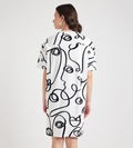 Dresses Printed Dress Artistic Flock Print Oversize Tshirt Dress