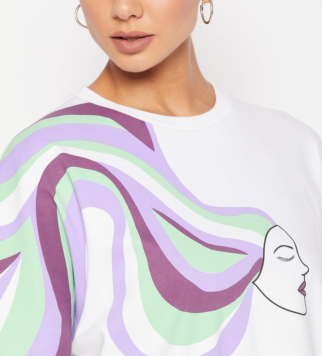 Dresses Printed Dress White Go With The Flow Oversized Dress for Women