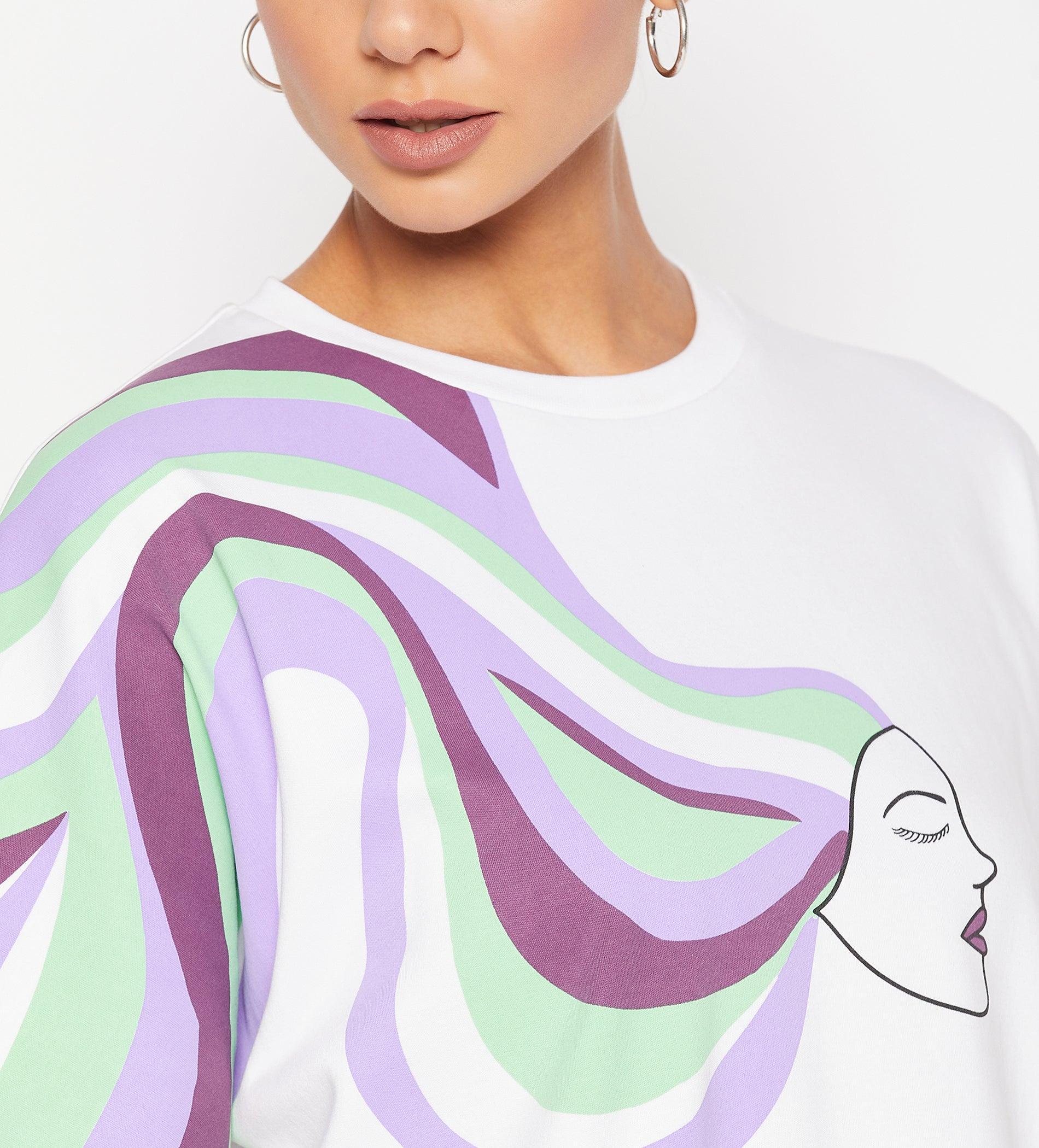 Dresses Printed Dress White Go With The Flow Oversized Dress for Women