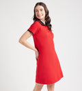 Dresses T Dress Contrast Collar Knit Polo Dress