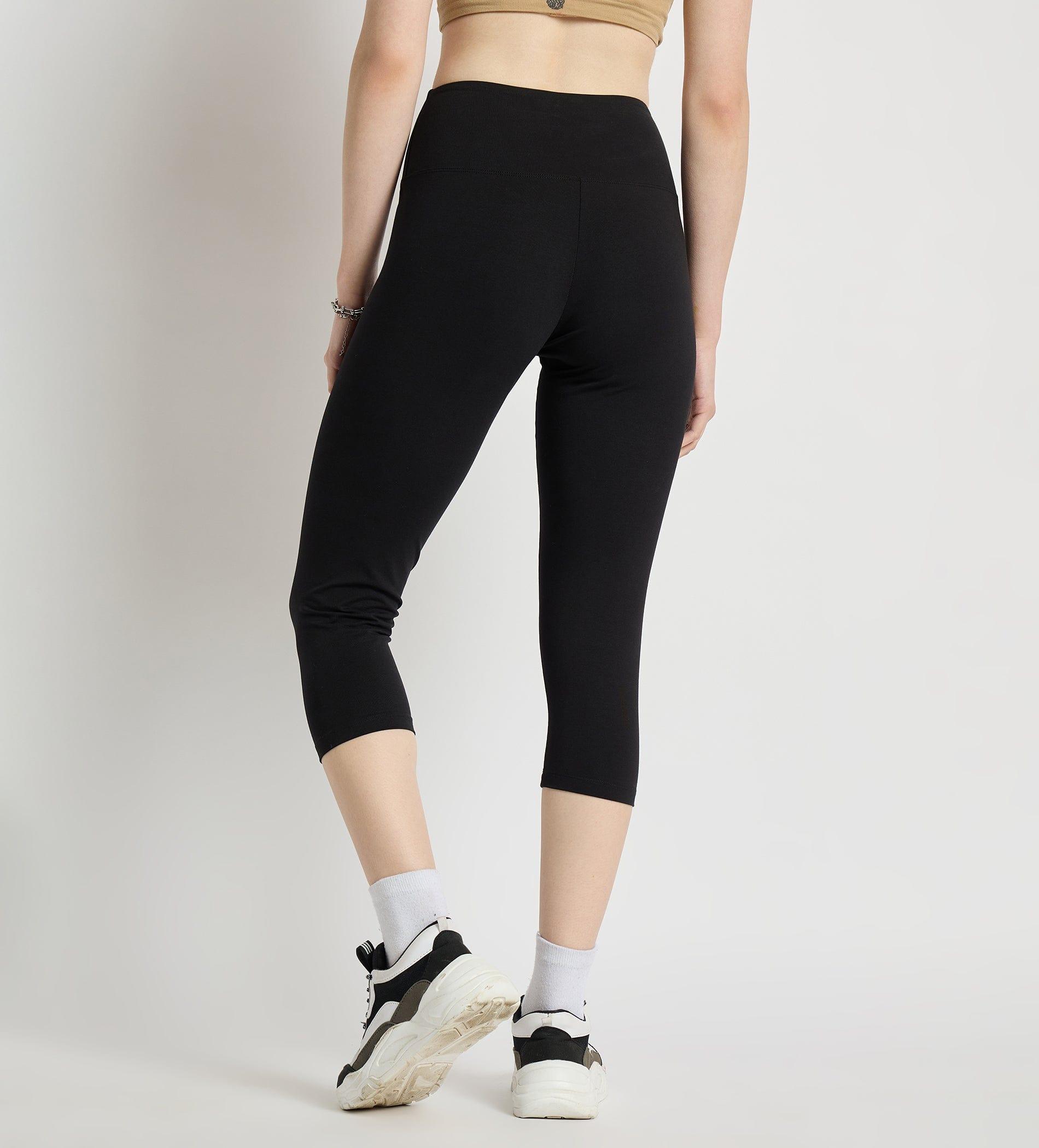 Leggings Leggings Black Stretchable Capri For Women