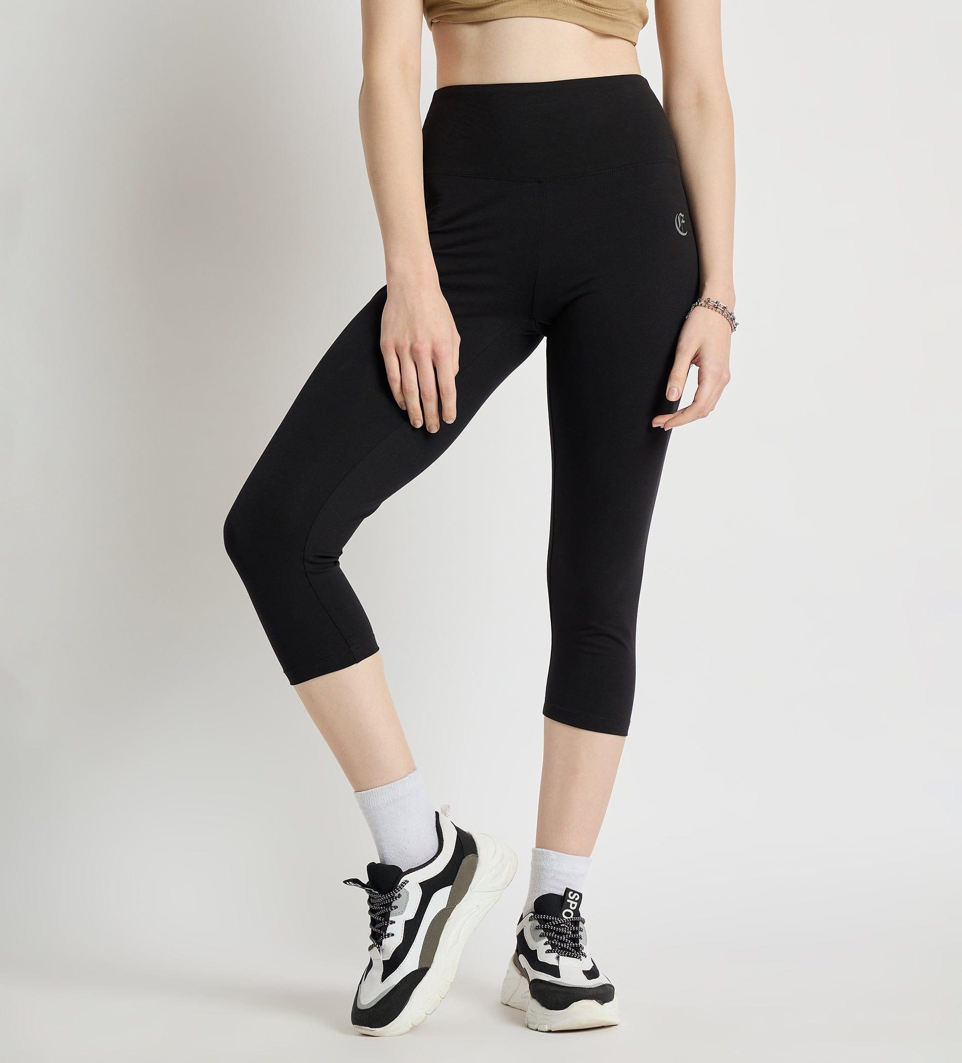 Leggings Leggings Black Stretchable Capri For Women
