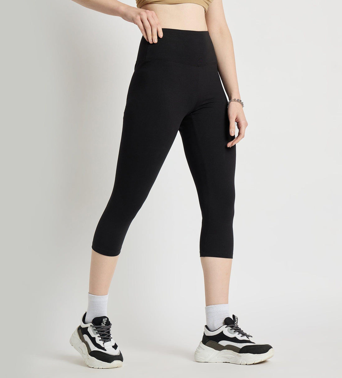 Leggings Leggings Black Stretchable Capri For Women
