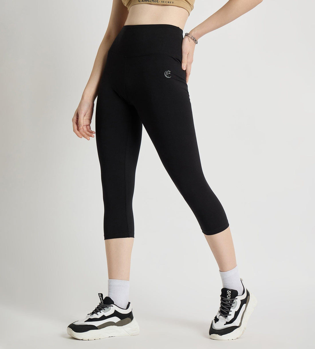 Leggings Leggings Black Stretchable Capri For Women