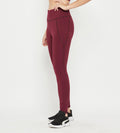 Leggings Leggings Maroon High Waist Tights for Women