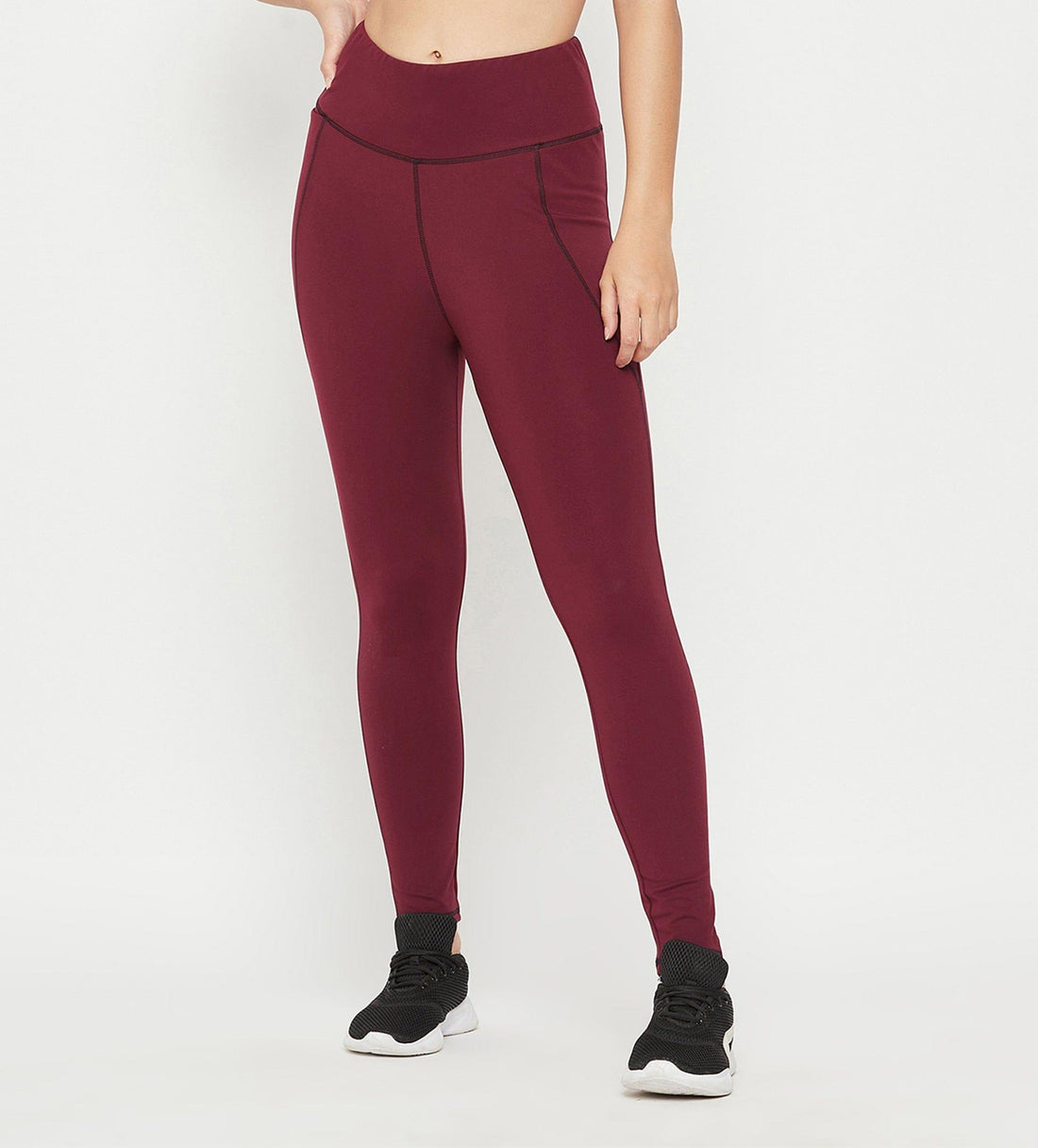 Leggings Leggings Maroon High Waist Tights for Women
