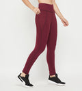 Leggings Leggings Maroon High Waist Tights for Women
