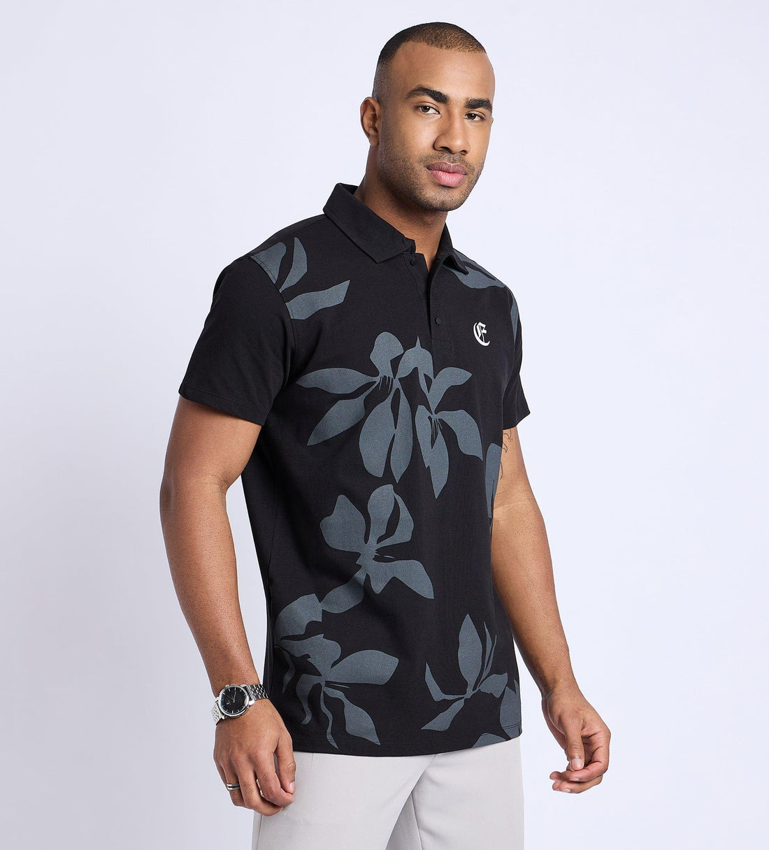 Polos Polo T-Shirt Black Monochrome Melody Polo T-shirt For Men