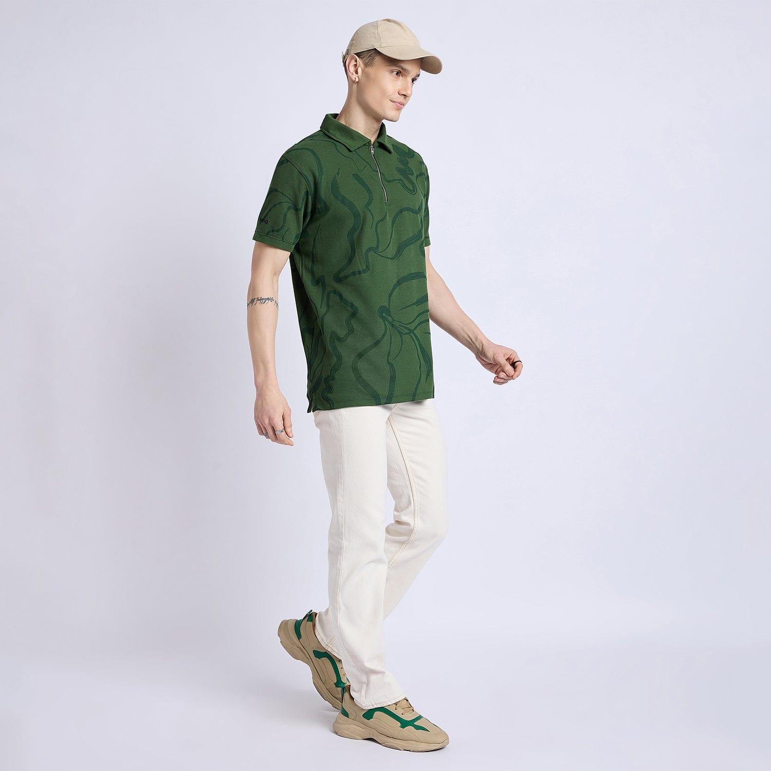 Polos Polo T-Shirt Botanical Bliss Textured Polo T-Shirt