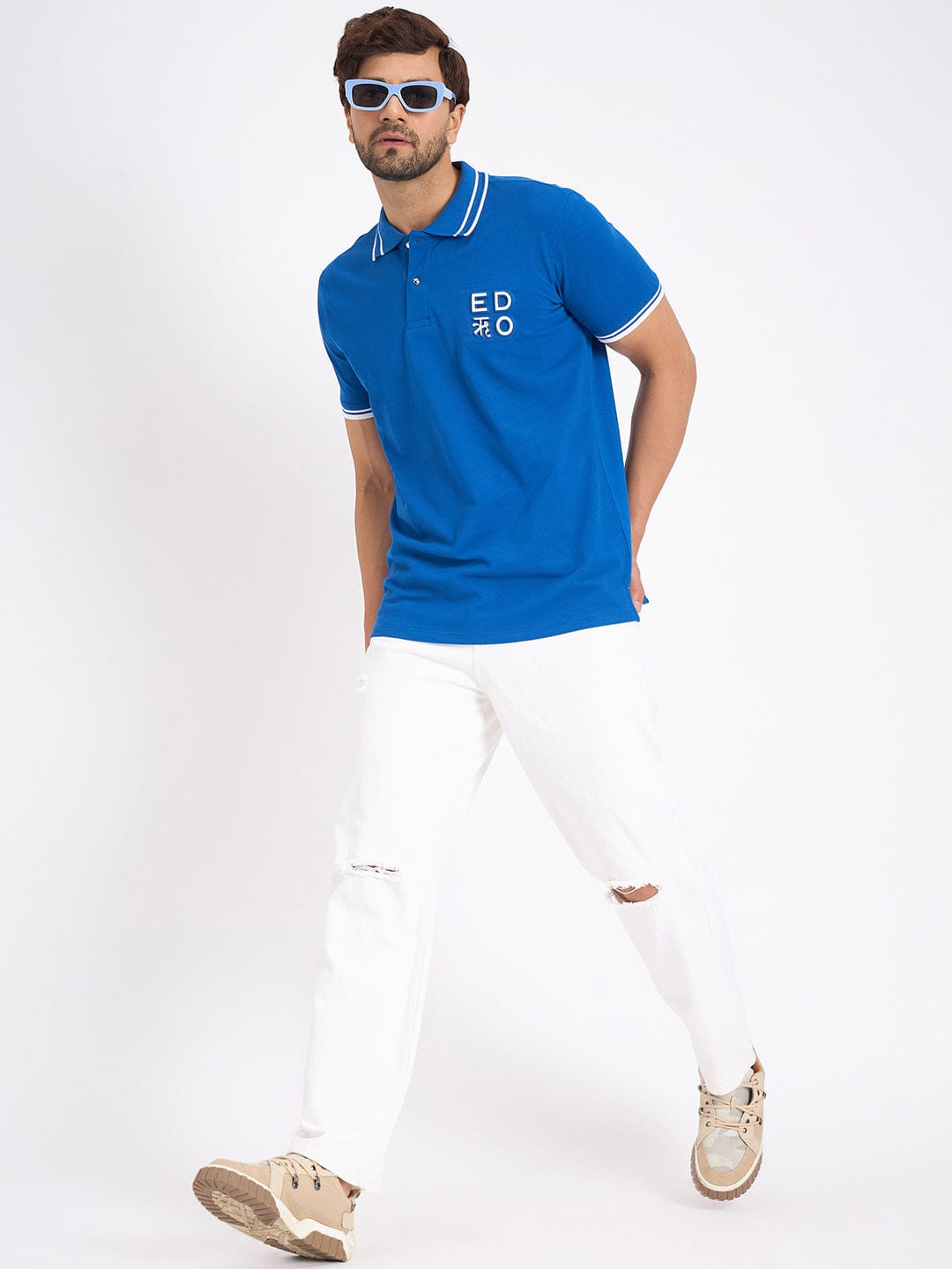 Polos Polo T-Shirt Classic Textured Embossed Polo T-Shirt