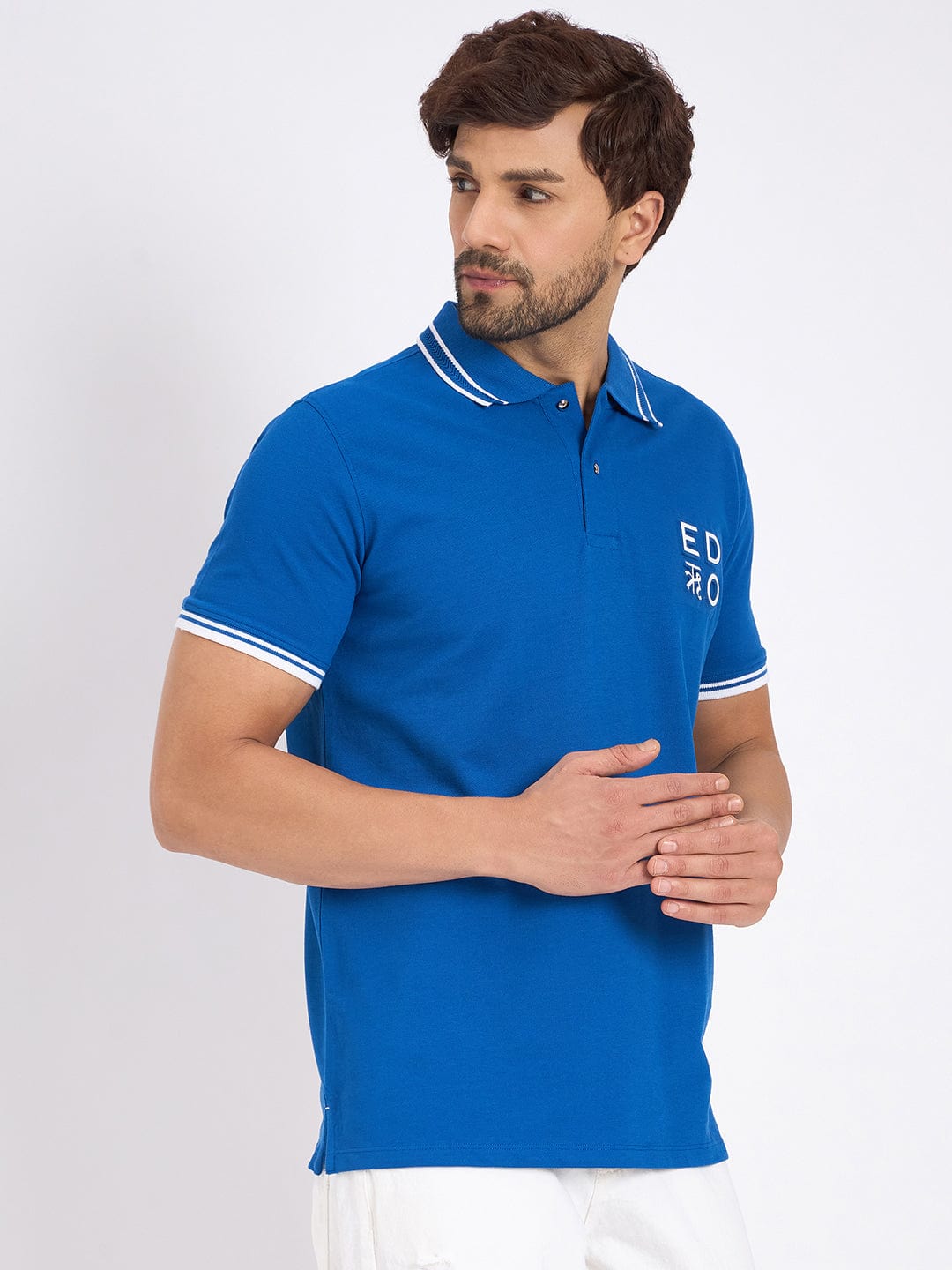 Polos Polo T-Shirt Classic Textured Embossed Polo T-Shirt