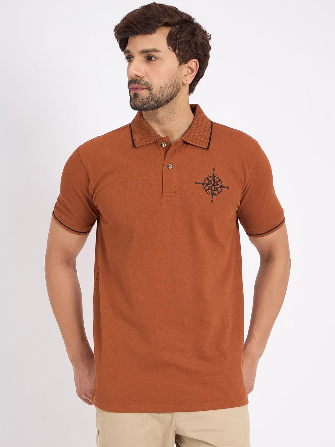 Polos Polo T-Shirt Espresso Polo T-Shirt With Black Highlights
