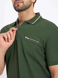 Polos Polo T-Shirt Knit Zipper Polo T-shirt