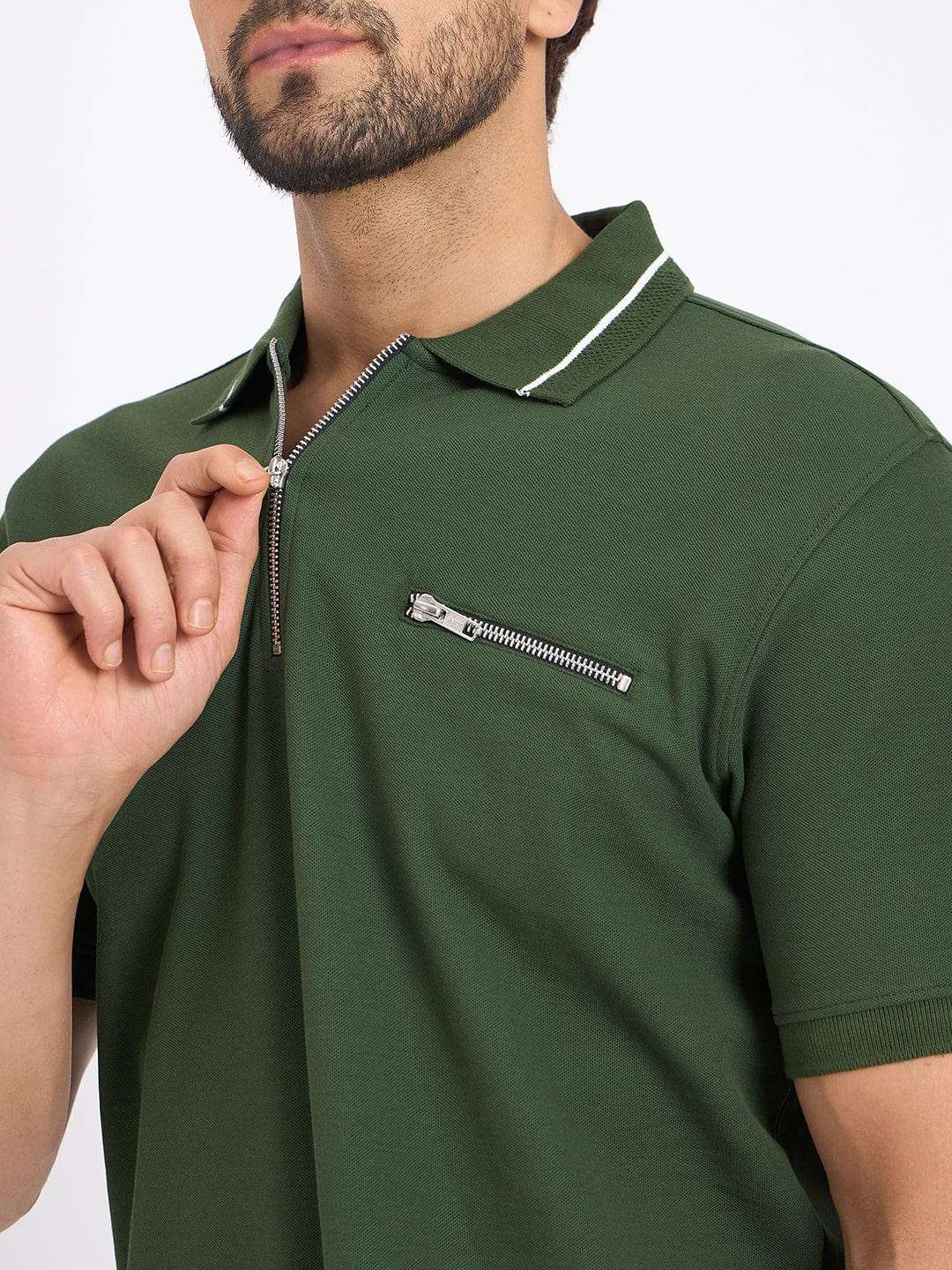 Polos Polo T-Shirt Knit Zipper Polo T-shirt