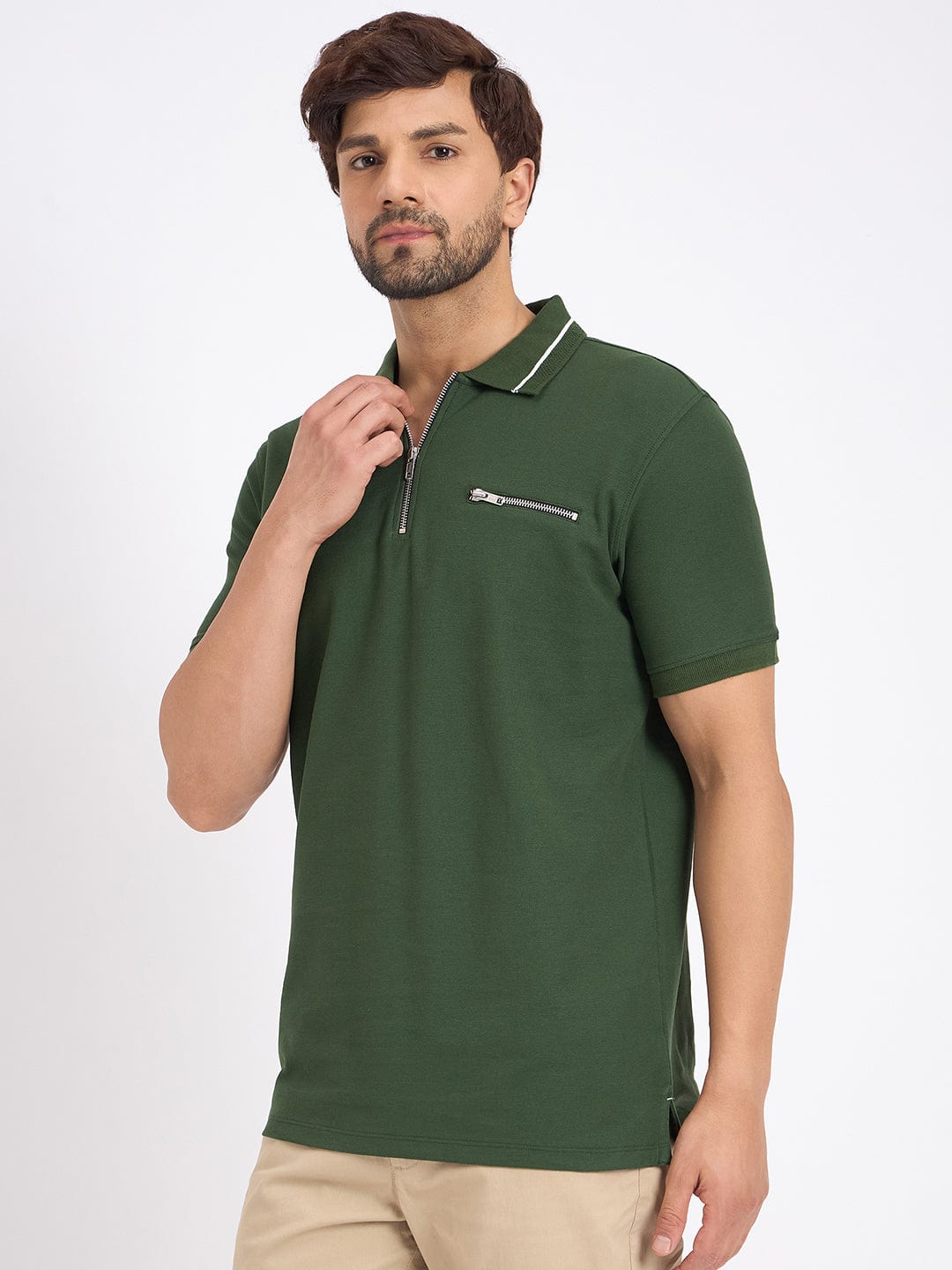 Polos Polo T-Shirt Knit Zipper Polo T-shirt