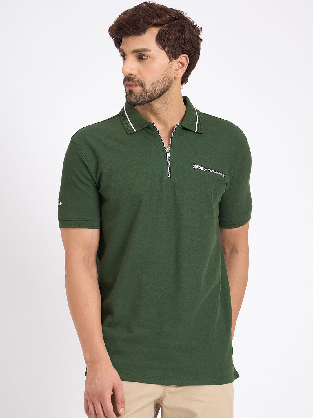 Polos Polo T-Shirt Knit Zipper Polo T-shirt