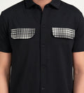 Shirts Half Sleeve Shirts Monochrome Flap Shirt