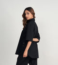 Shirts Kurta Minimalist Black Woven Kurta Shirts