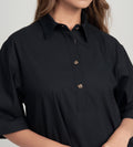 Shirts Kurta Minimalist Black Woven Kurta Shirts