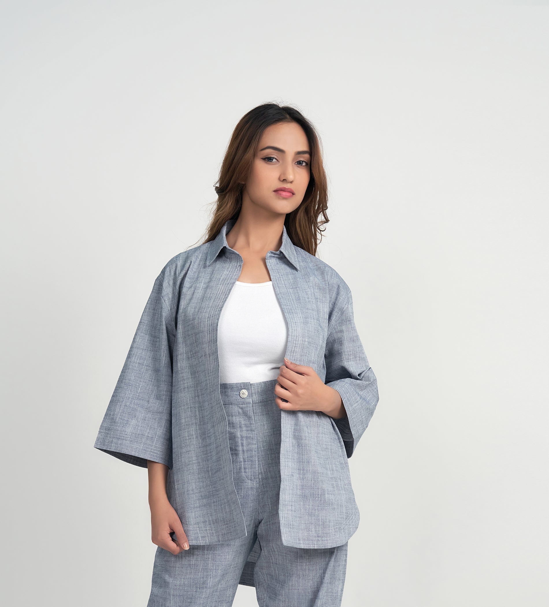 Shirts Shirts Indigo Open-Front Shirt