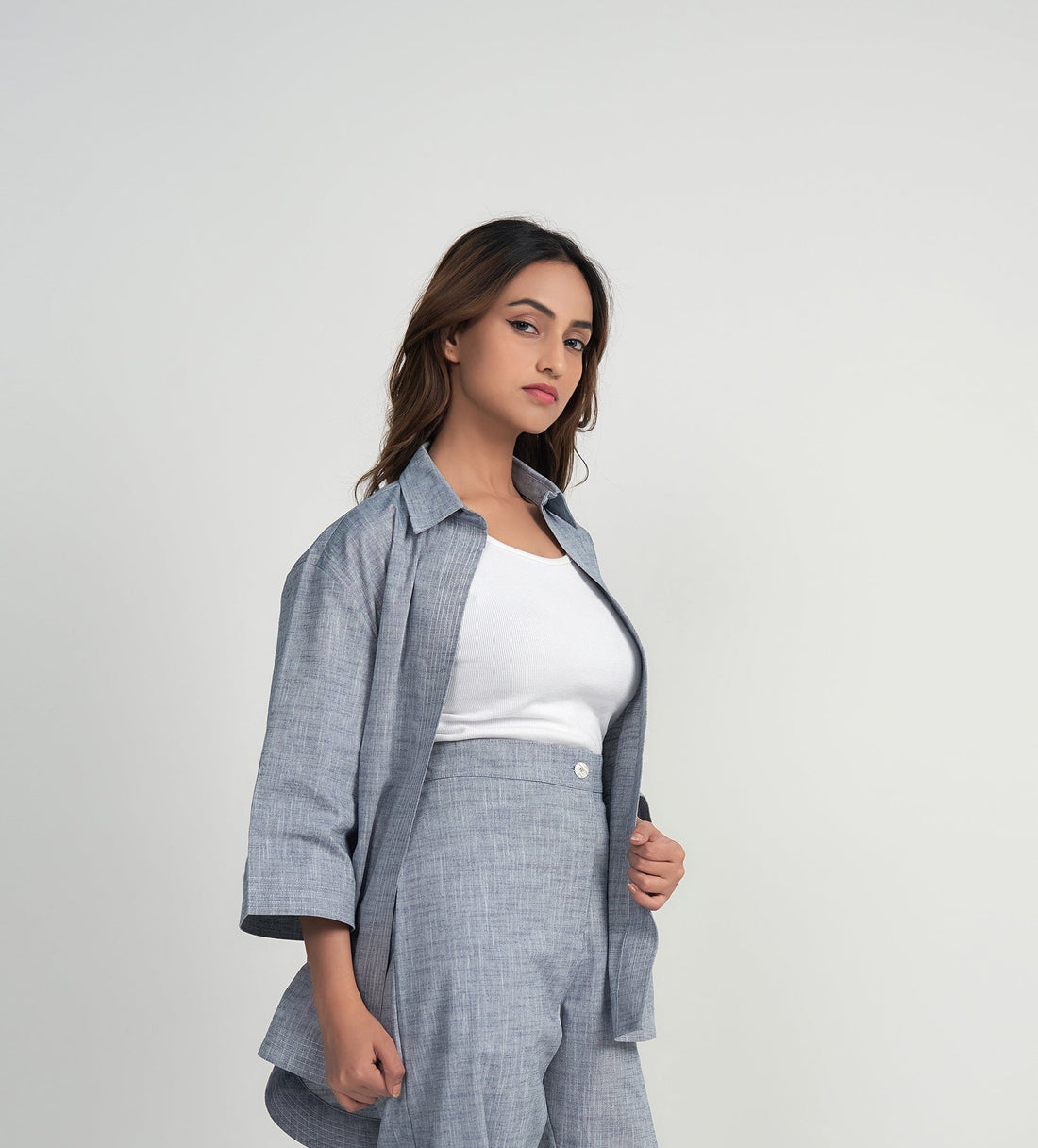 Shirts Shirts Indigo Open-Front Shirt