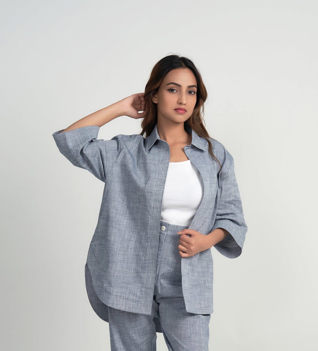 Shirts Shirts Indigo Open-Front Shirt