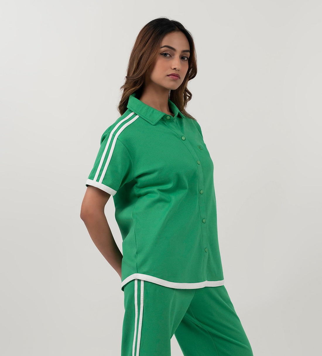 Shirts Shirts Racing Stripe Detail Green Shirt