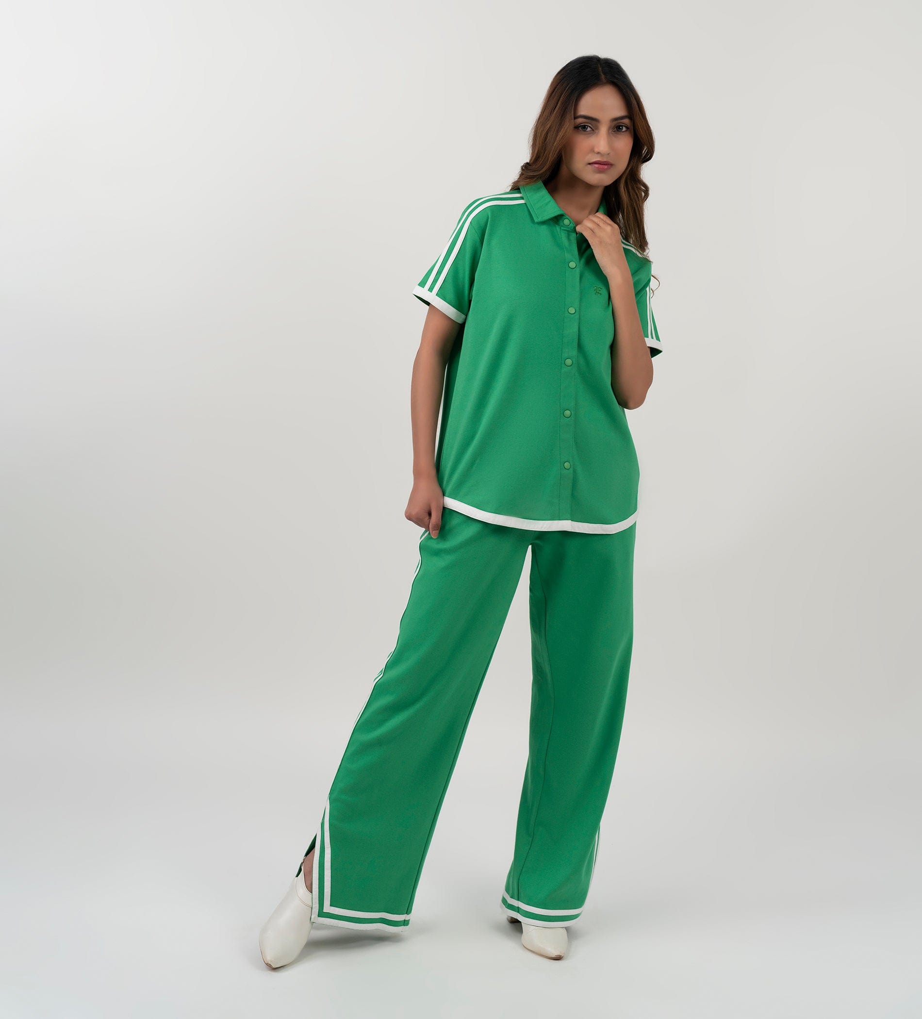 Shirts Shirts Racing Stripe Detail Green Shirt