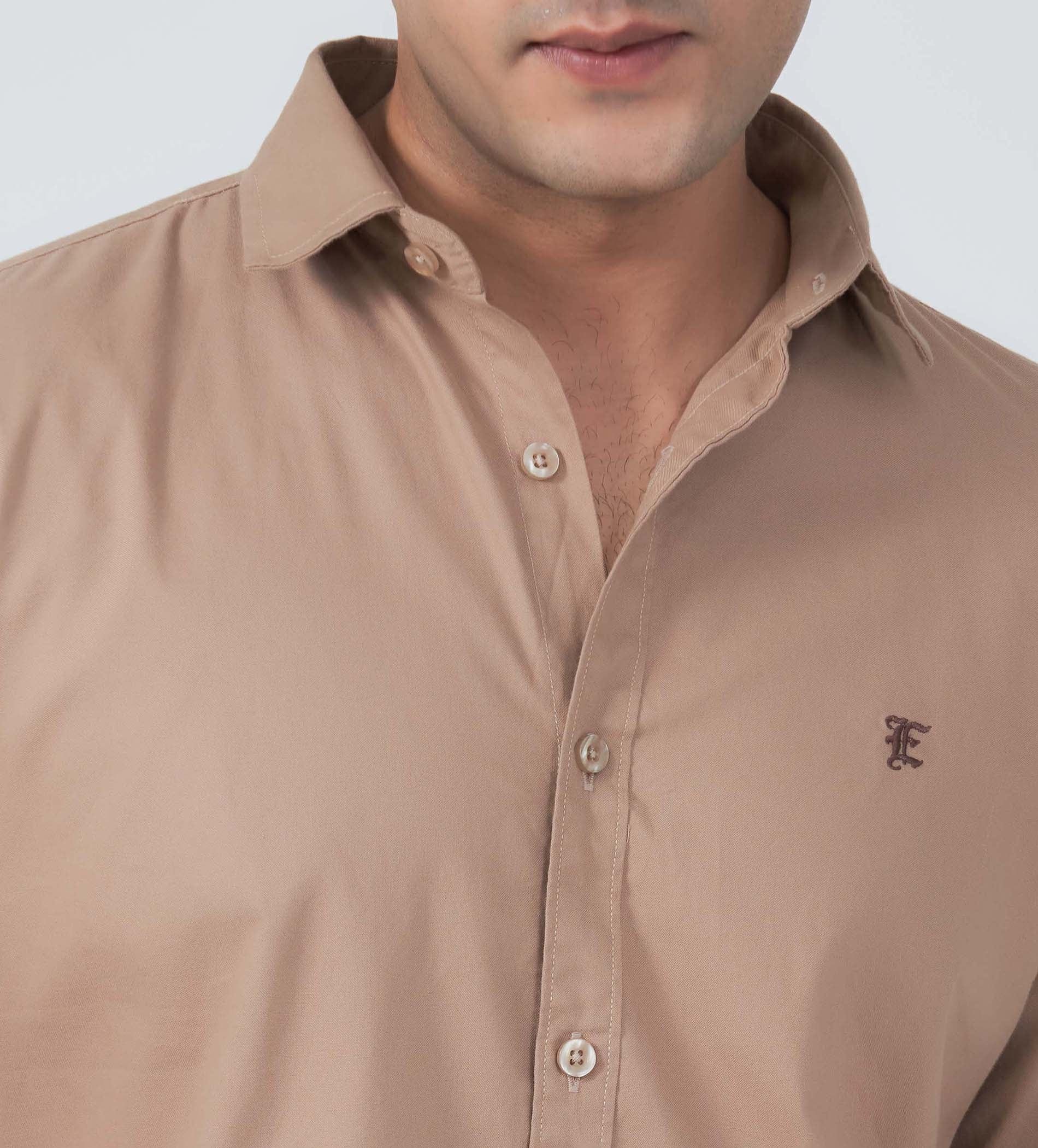 Shirts Woven Shirts Beige Classic Comfort Oxford Shirt