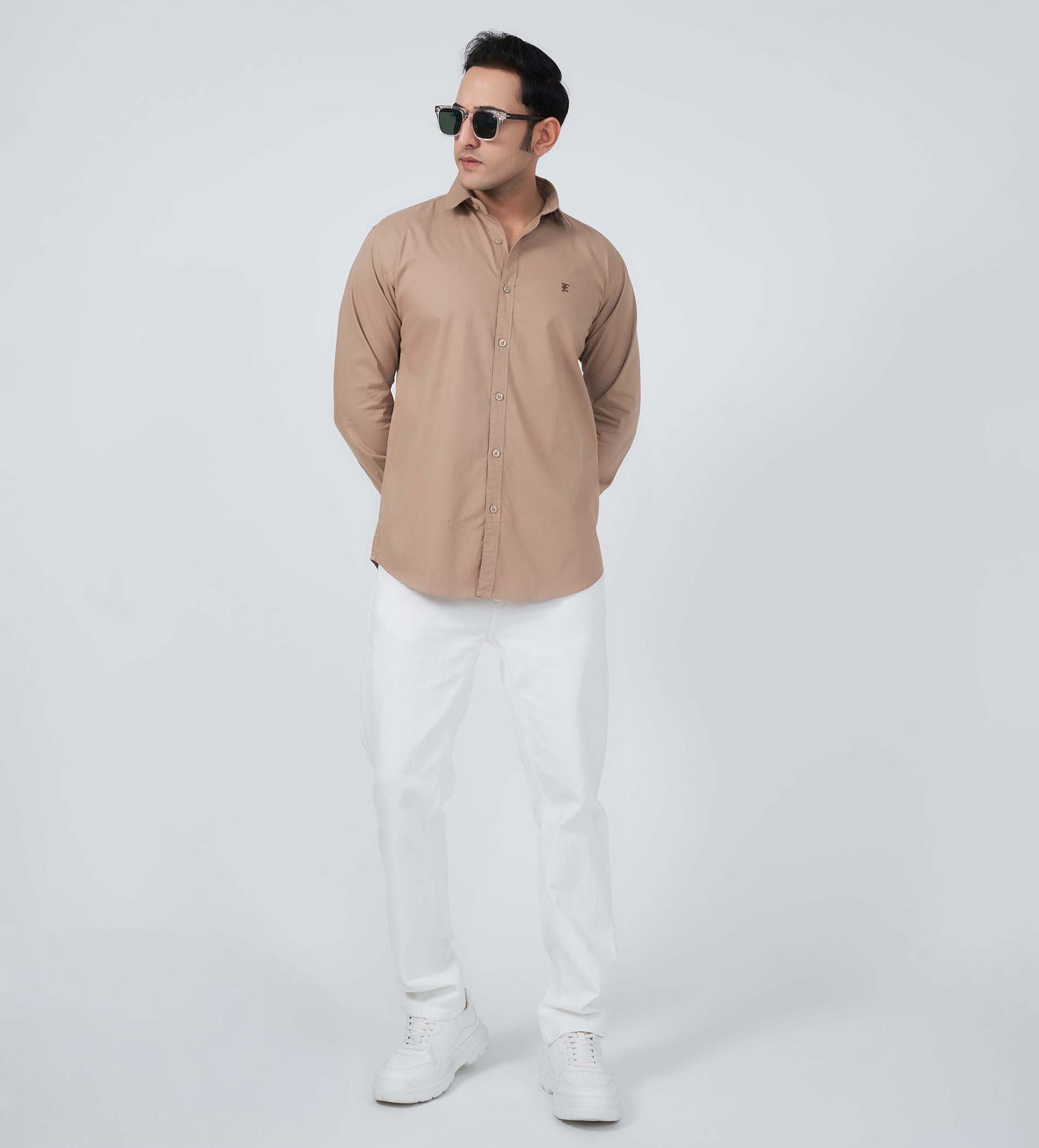 Shirts Woven Shirts Beige Classic Comfort Oxford Shirt