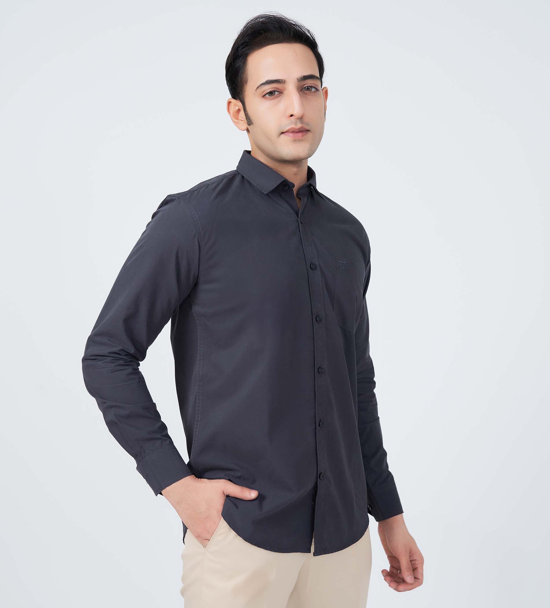 Shirts Woven Shirts Charcoal Luxe Poplin shirt