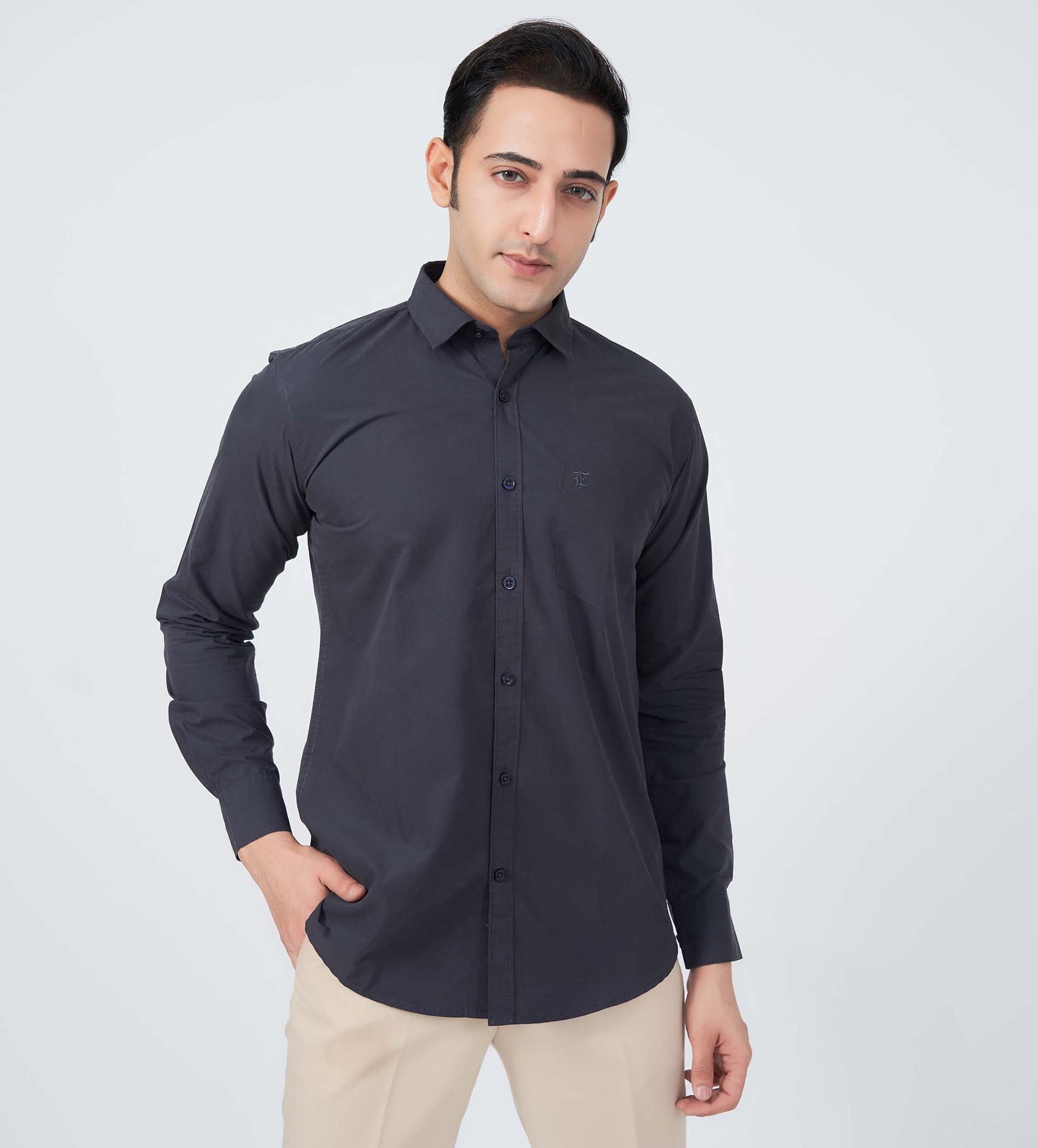 Shirts Woven Shirts Charcoal Luxe Poplin shirt