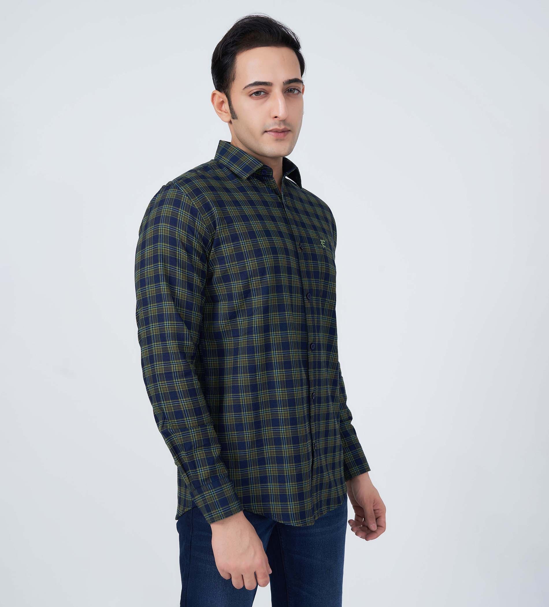 Shirts Woven Shirts Indigo Check Statement