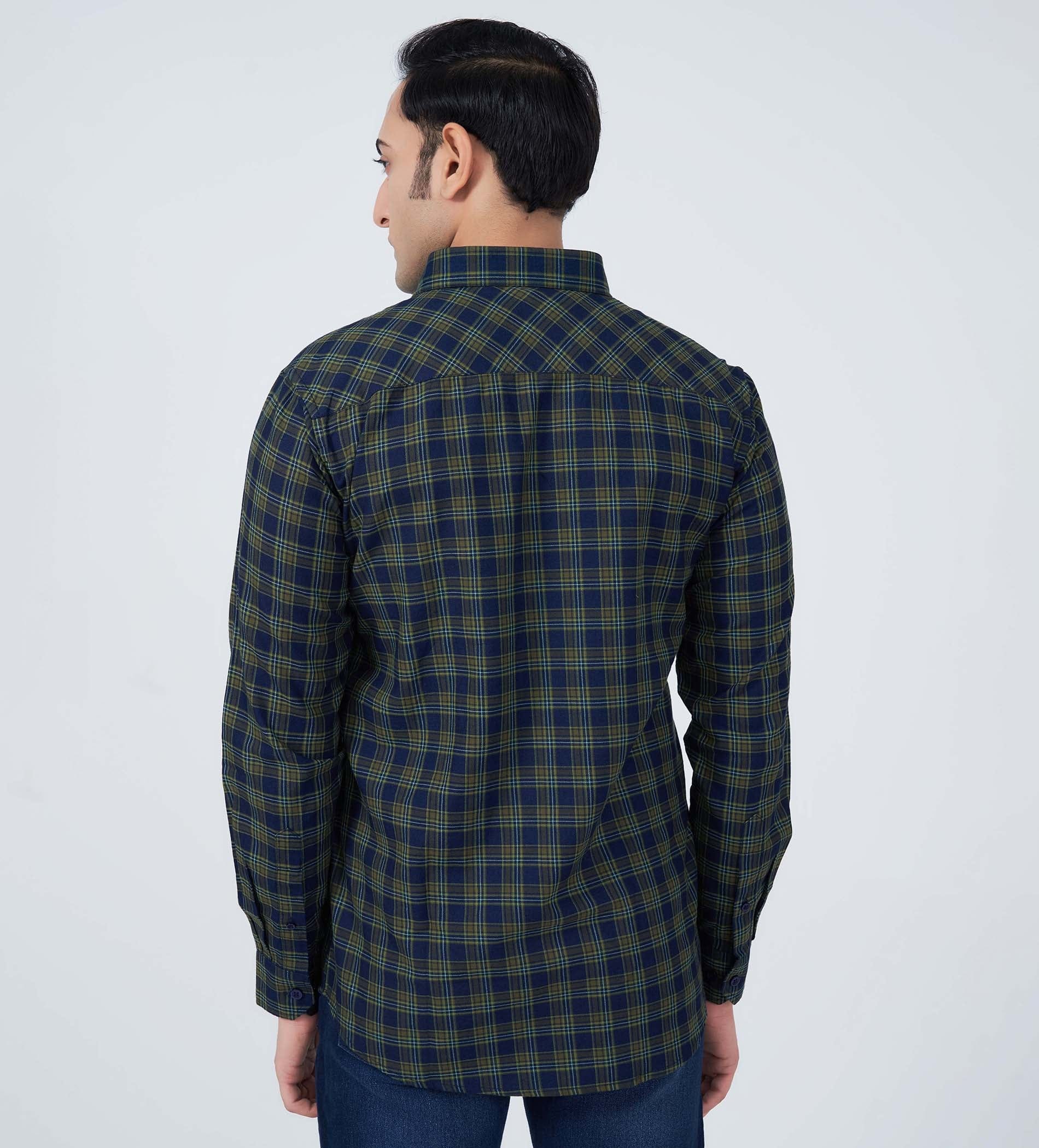 Shirts Woven Shirts Indigo Check Statement