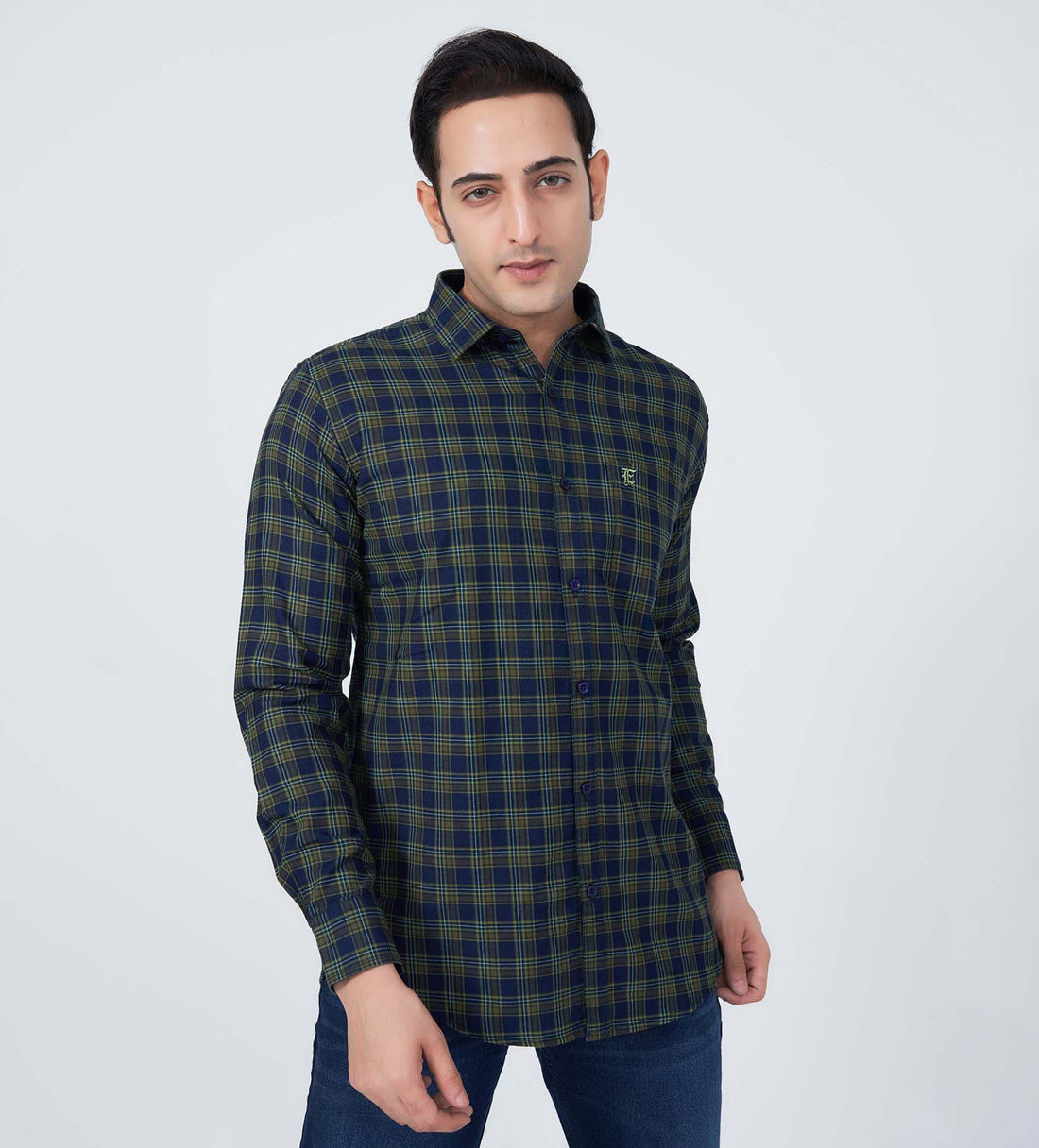 Shirts Woven Shirts Indigo Check Statement