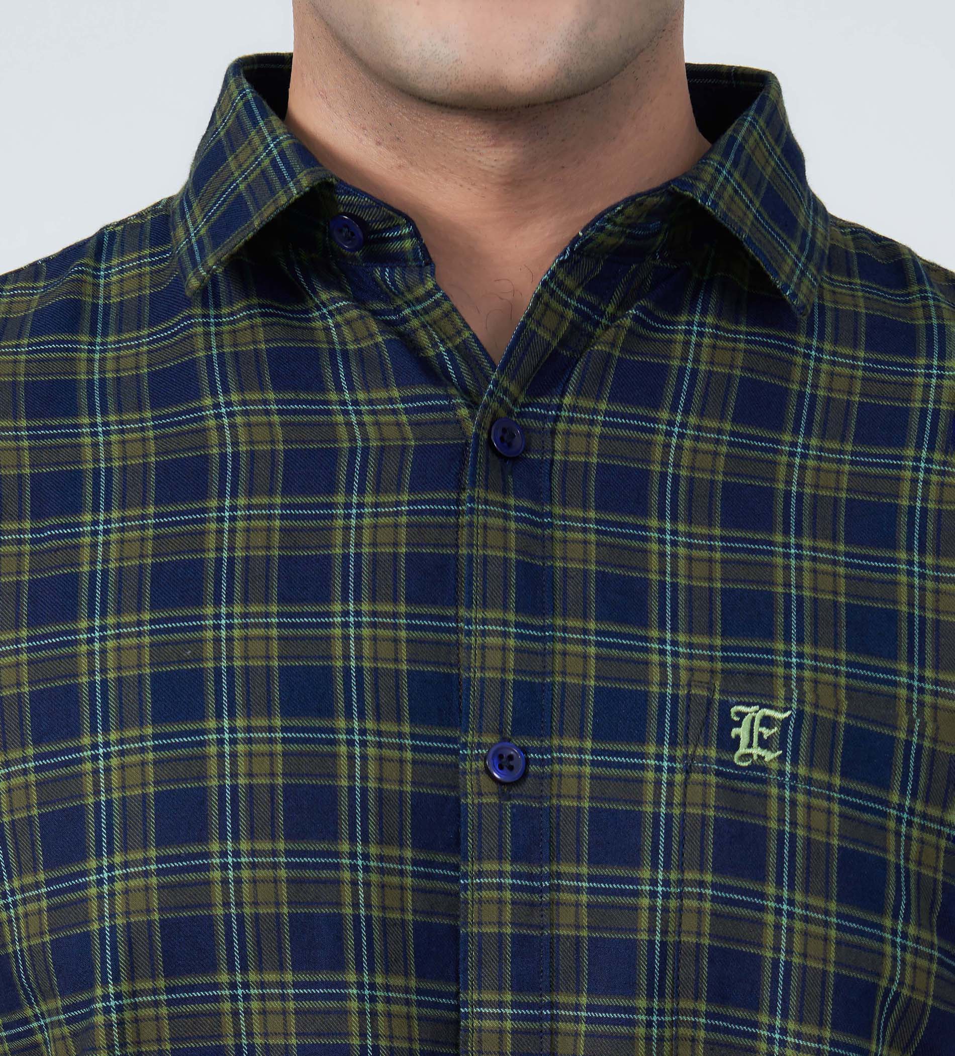 Shirts Woven Shirts Indigo Check Statement
