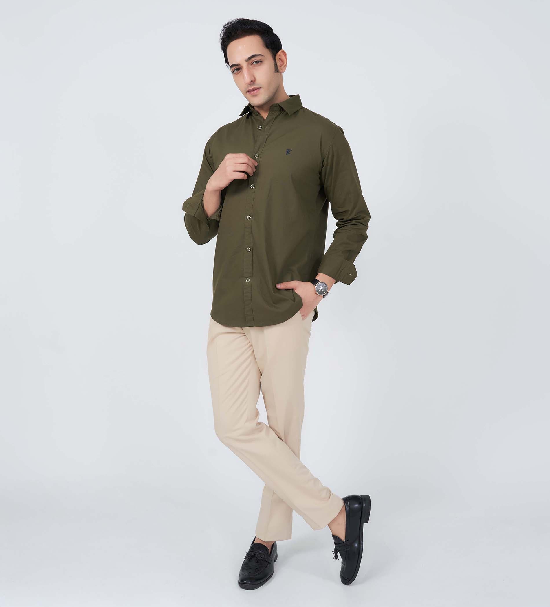 Shirts Woven Shirts Olive Classic Comfort Oxford Shirt