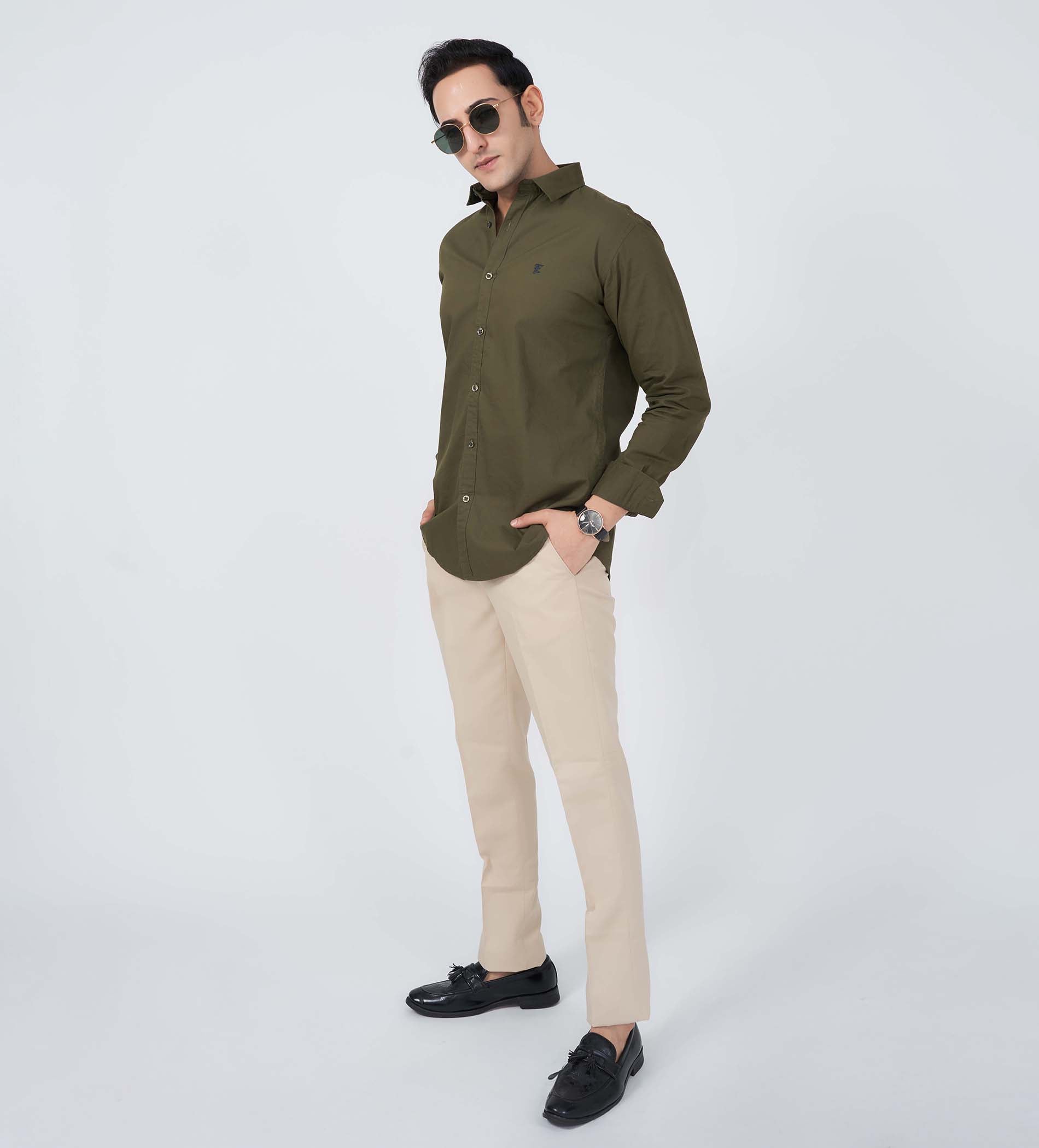 Shirts Woven Shirts Olive Classic Comfort Oxford Shirt