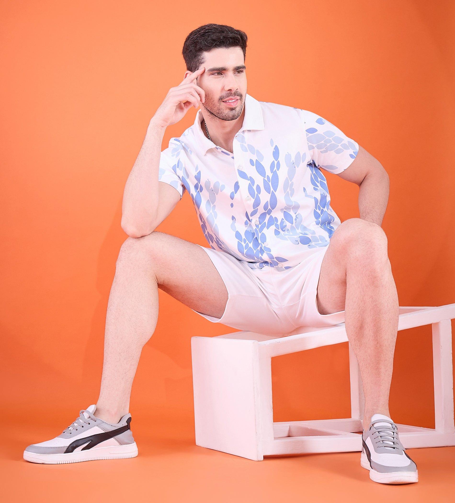 Shorts Shorts White Aquatic Elegance Shorts For Men