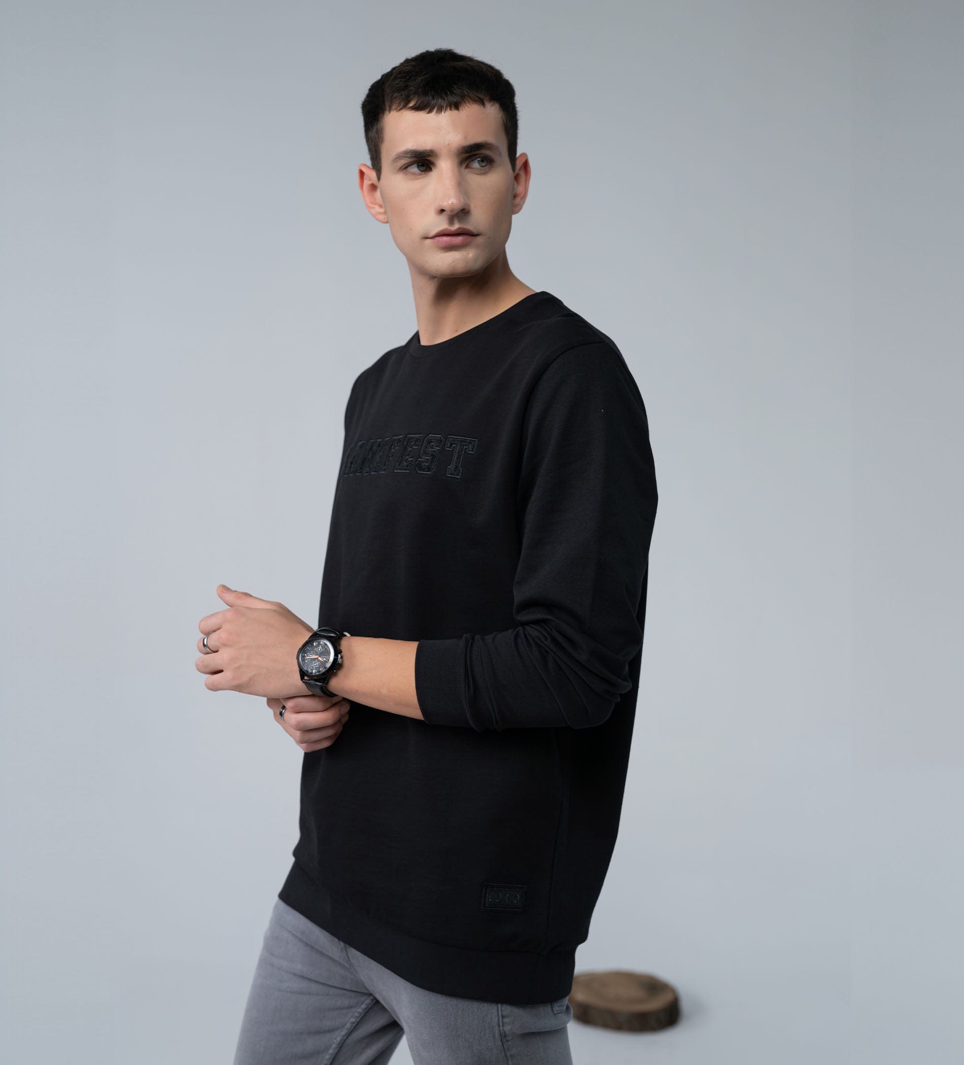 Sweatshirts Hoodies & Sweatshirts Black Luxury Patch Sweatshirt