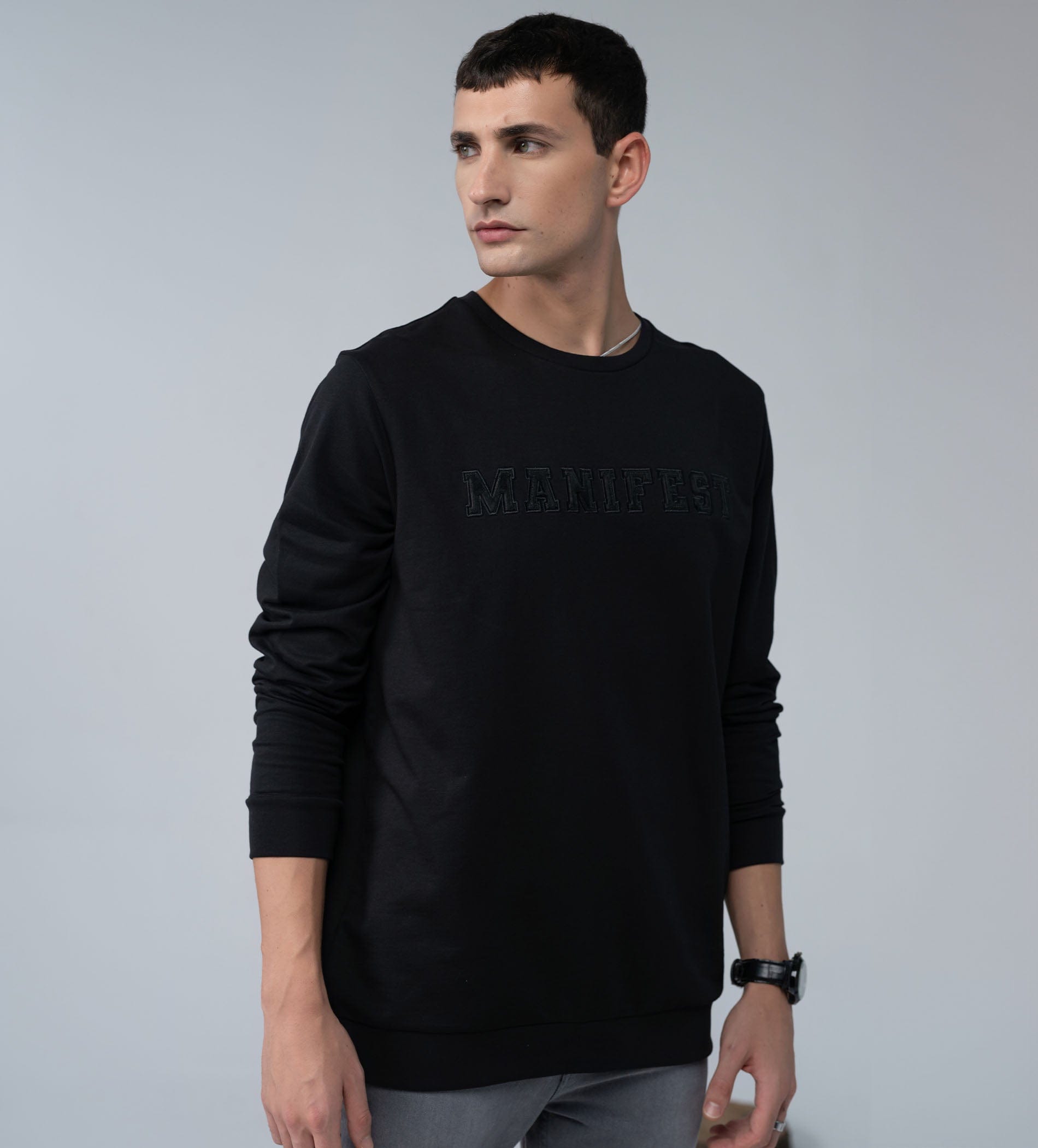 Sweatshirts Hoodies & Sweatshirts Black Luxury Patch Sweatshirt