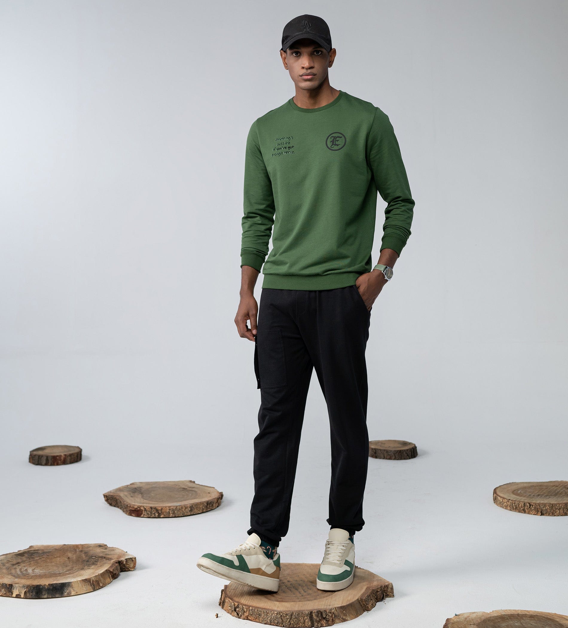Sweatshirts Printed Sweatshirts Olive Sidekick Sweatshirt
