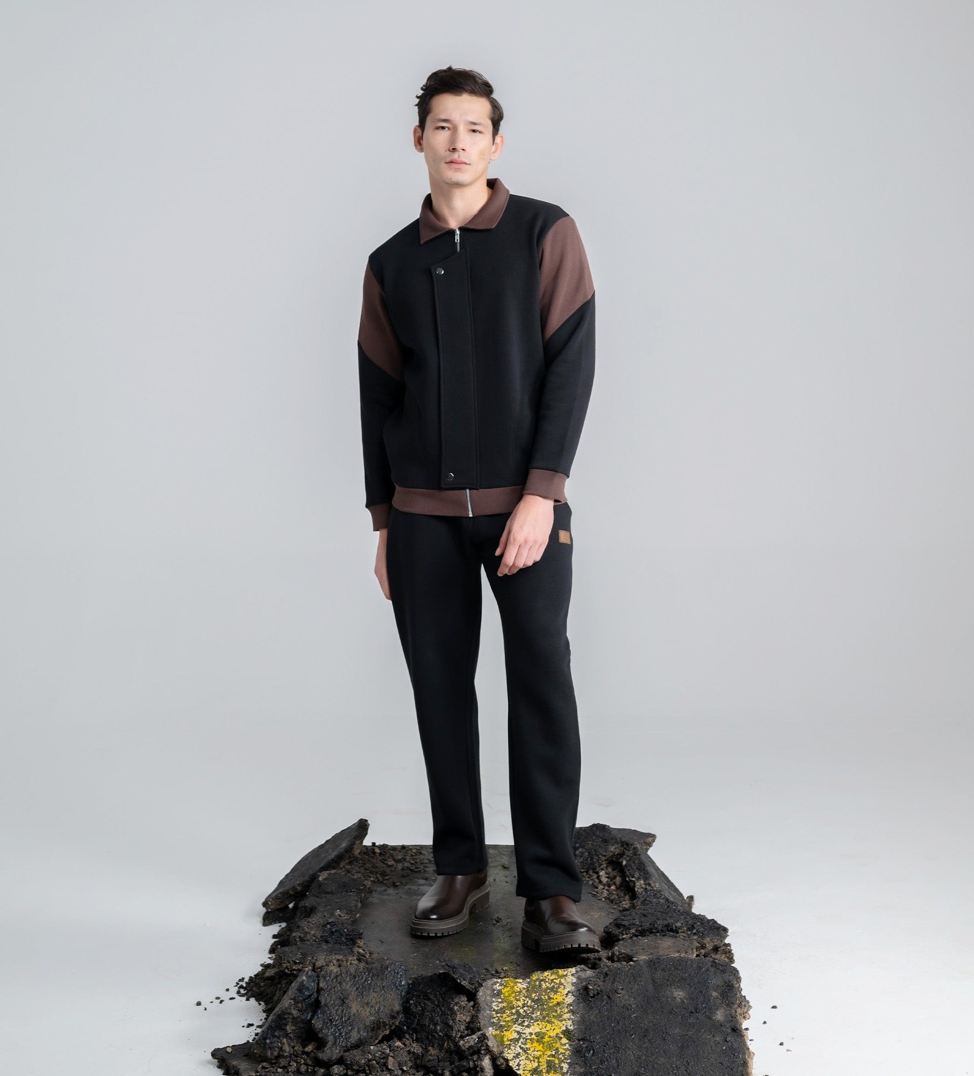 Sweatshirts Shacket Dual-Tone Zip Shacket