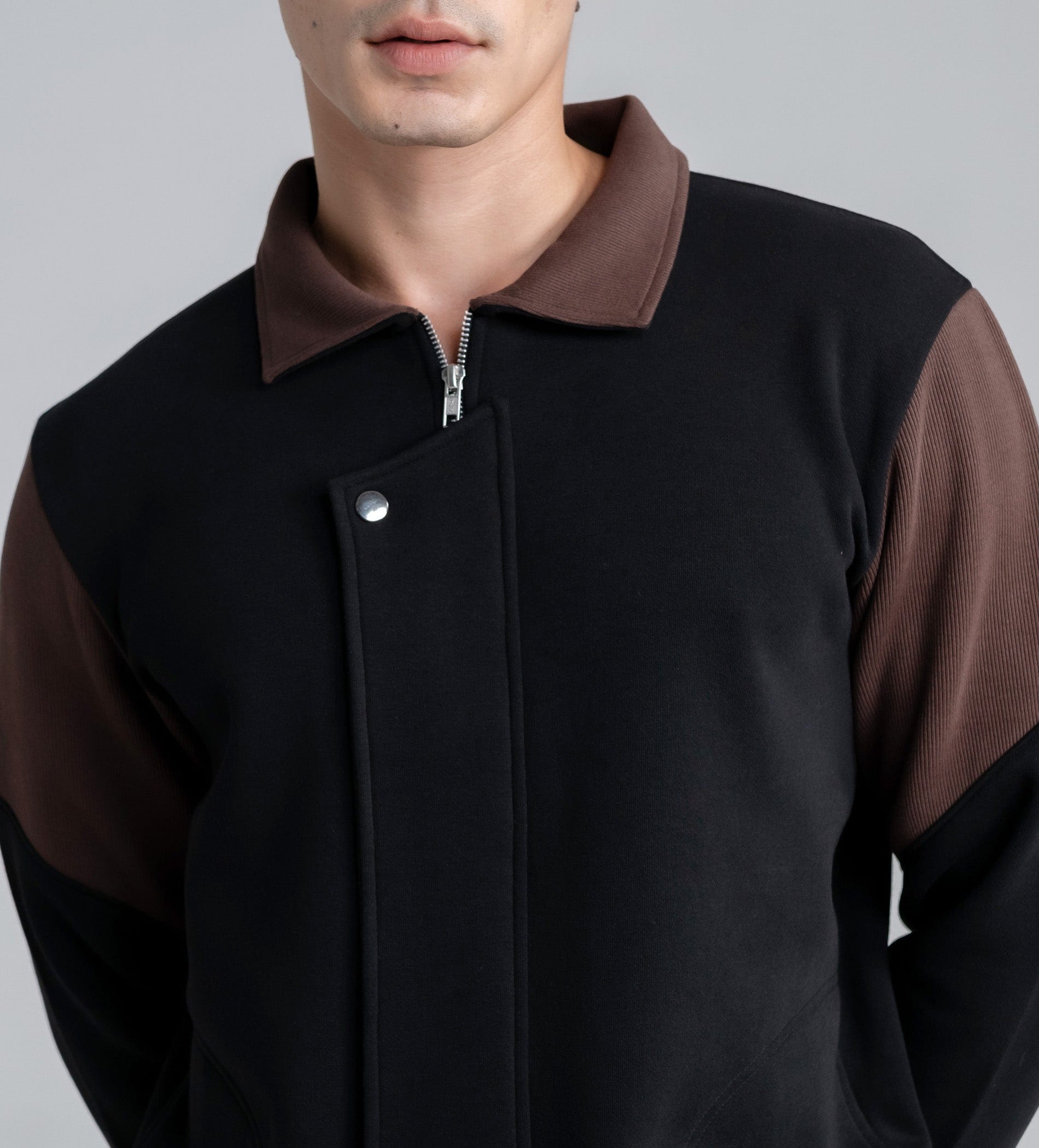 Sweatshirts Shacket Dual-Tone Zip Shacket