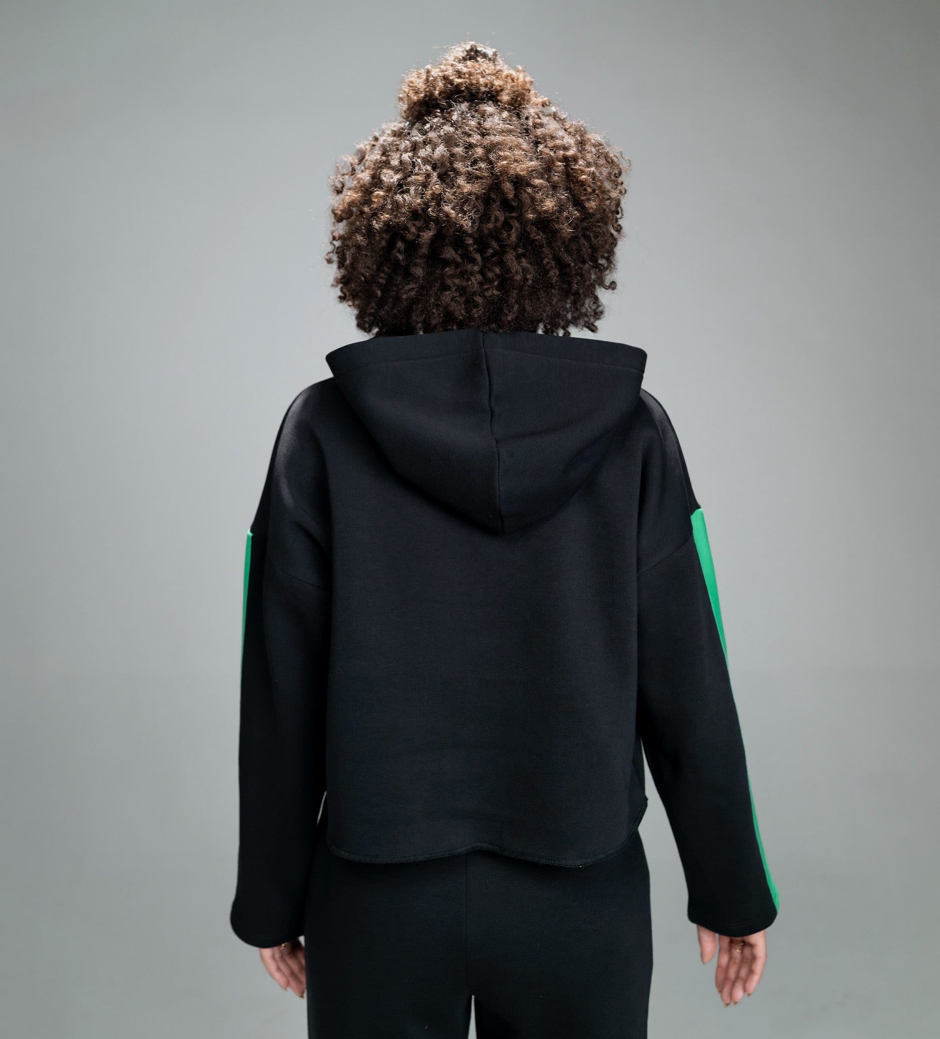 Sweatshirts Solid Sweatshirts Edgy Black Crop hoodie Sweatshirt